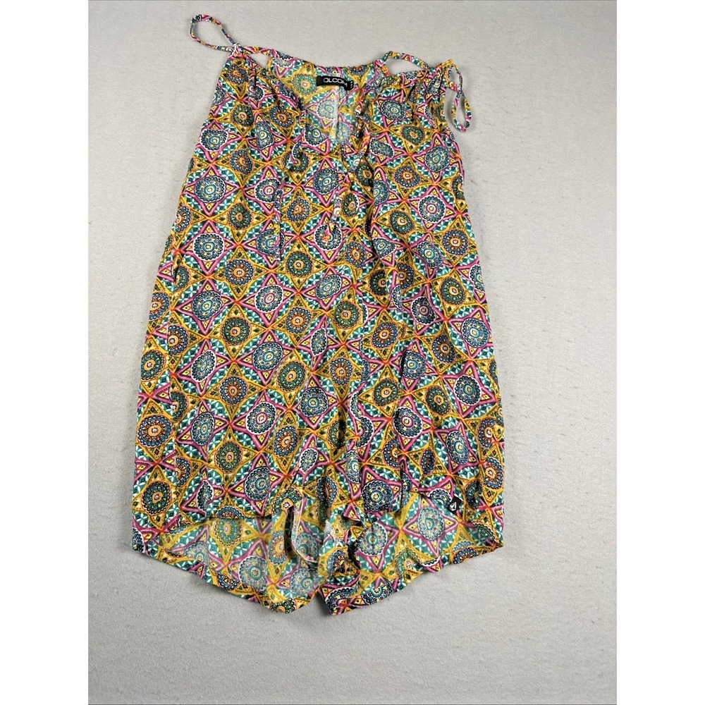 Volcom Current State Romper Women S Black Geometric Boho Mandala Sleeveless NWT